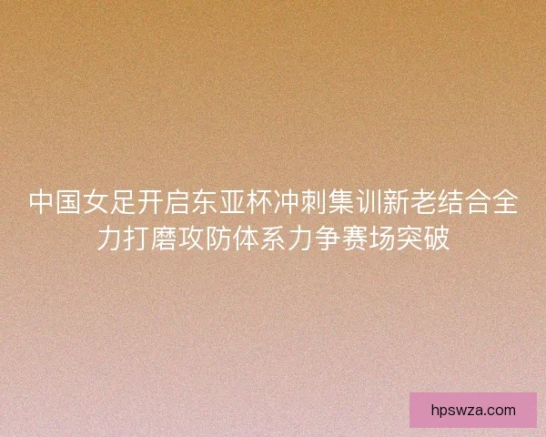 中国女足开启东亚杯冲刺集训新老结合全力打磨攻防体系力争赛场突破 中国女足开启东亚杯冲刺集训新老结合全力打磨攻防体系力争赛场突破